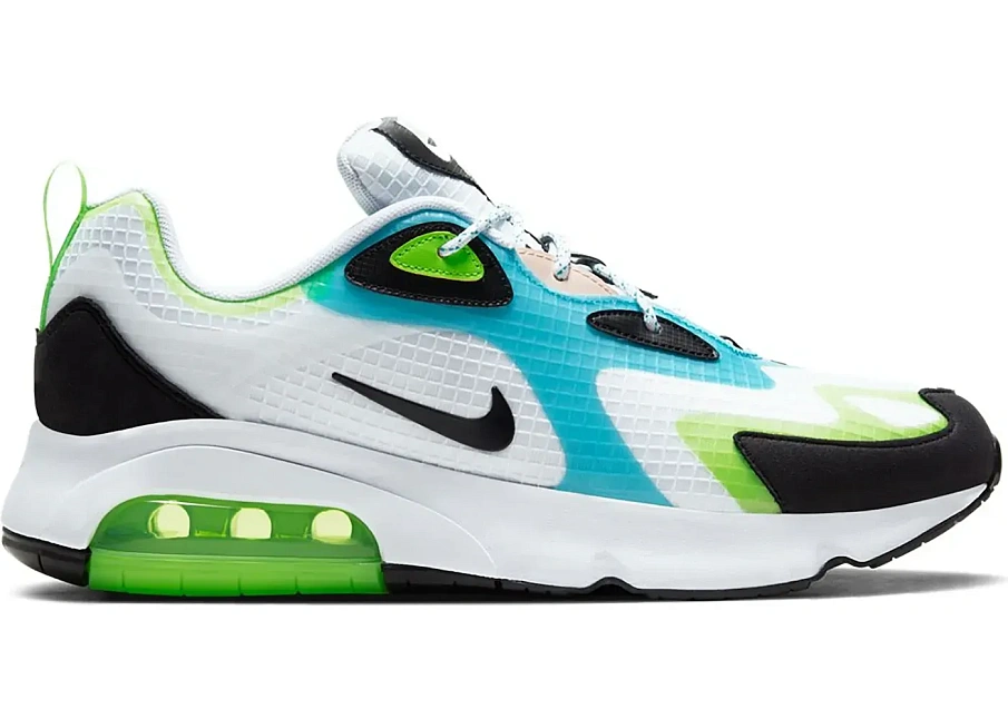 Фото № 1 с приближением к товару «‎Nike Air Max 200 White Electric Green Oracle Aqua»