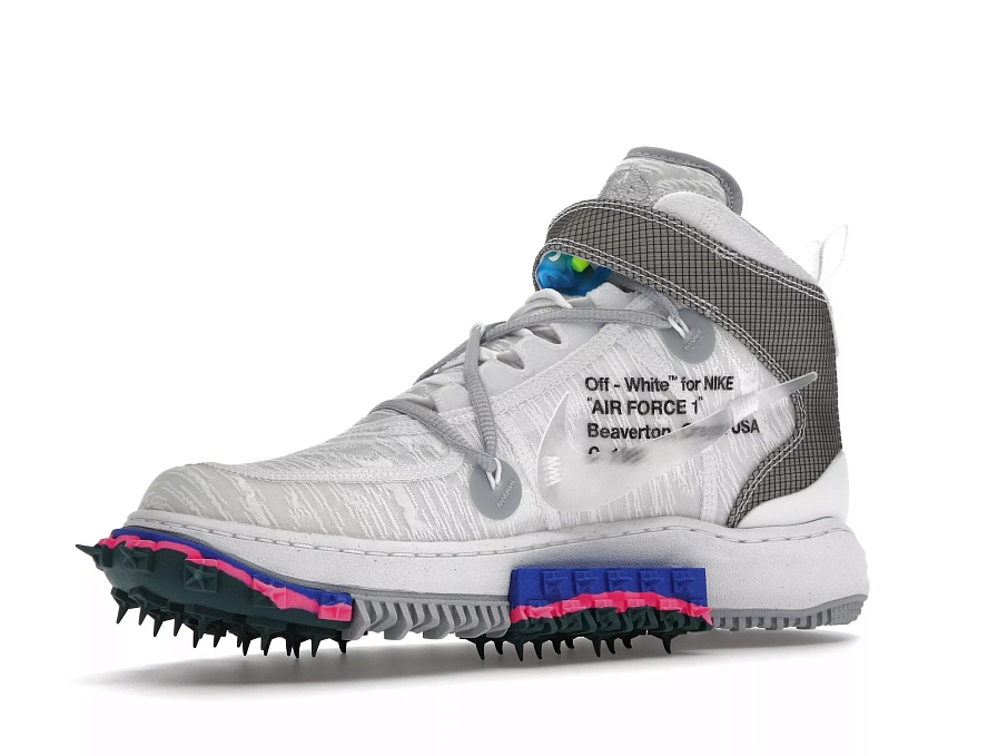 Фото № 3 с приближением к товару «‎Nike Air Force 1 Mid Off-White White»