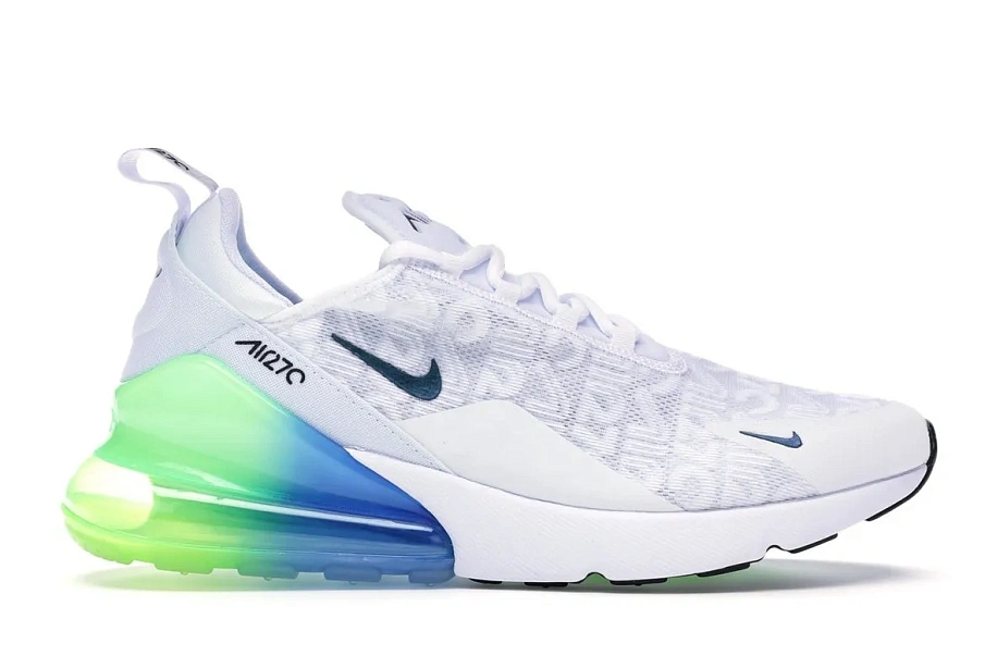 Фото № 1 с приближением к товару «‎Nike Air Max 270 White Lime Blast Photo Blue»