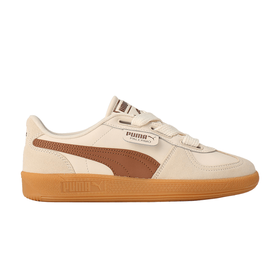 Фото № 1 с приближением к товару «‎Puma Women's Palermo Wide Lace SD Frosted Ivory Brown Mushroom»