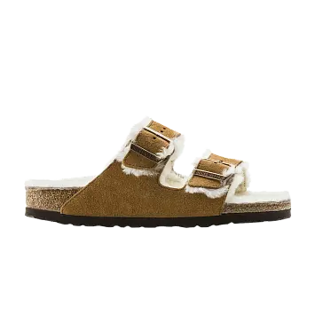 Birkenstock Arizona Shearling Suede Leather Narrow Mink