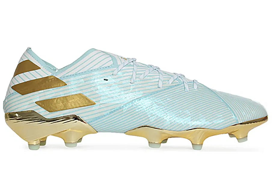 Фото № 1 с приближением к товару «‎adidas Nemeziz Messi 19.1 FG 15 Year Bold Aqua Gold»