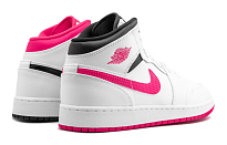 Фото № 4 с приближением к товару «‎Nike Air Jordan 1 Mid White Black Hyper Pink»