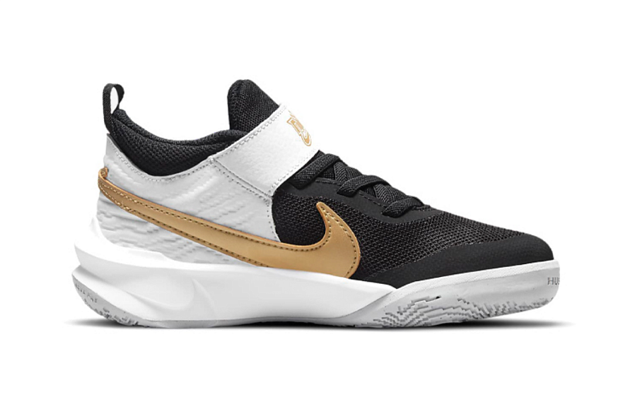 Фото № 2 с приближением к товару «‎(BP)Nike Team Hustle D 10 Basketball Shoes BlackWhiteGold»