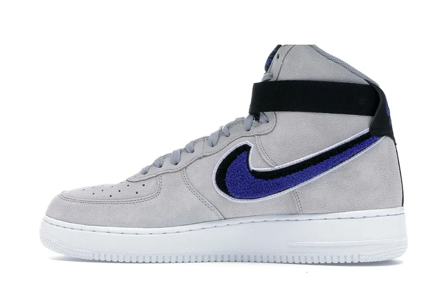 Фото № 5 с приближением к товару «‎Nike Air Force 1 High Chenille Swoosh Wolf Grey»
