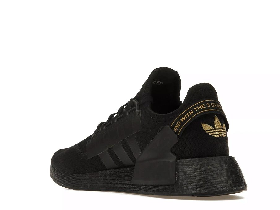 Фото № 2 с приближением к товару «‎adidas NMD R1 V2 Black Gold Metallic»