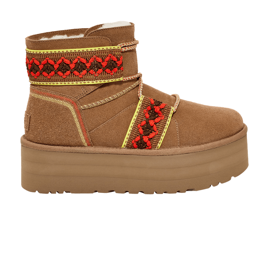 Фото № 1 с приближением к товару «‎UGG Women's Classic Mini II Platform Braid - Chestnut»