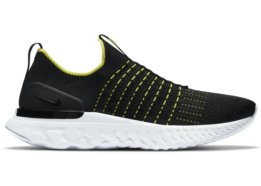 Фото № 1 с приближением к товару «‎Nike React Phantom Run Flyknit 2 Black Sonic Yellow»