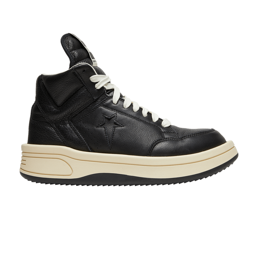 Фото № 1 с приближением к товару «‎Rick Owens x Converse DRKSHDW TURBOWPN Mid Black Cloud Cream»