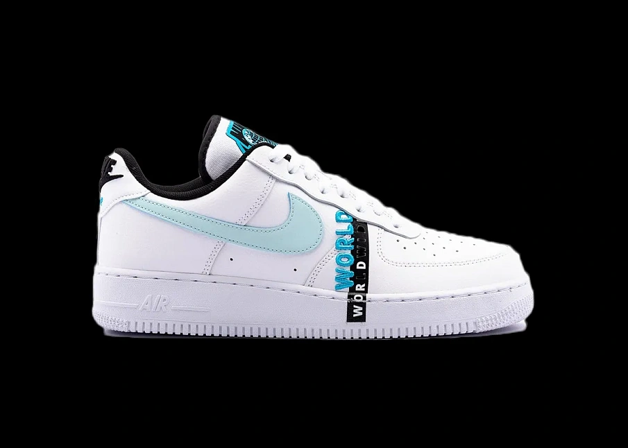 Фото № 1 с приближением к товару «‎Nike Air Force 1 Low 07 LV8 Worldwide Pack White Blue Fury»