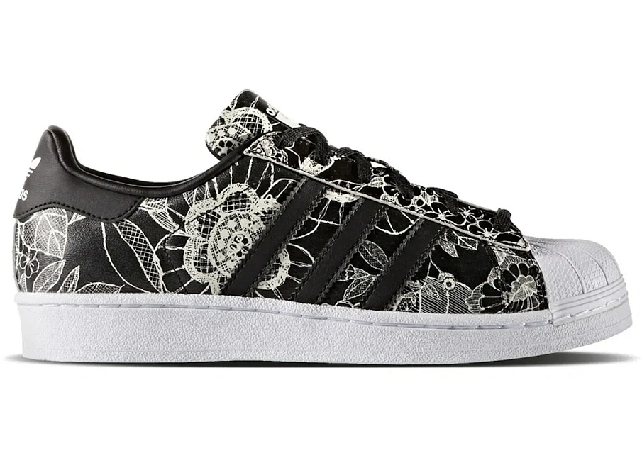 Фото № 1 с приближением к товару «‎adidas Superstar Black Flower Print »