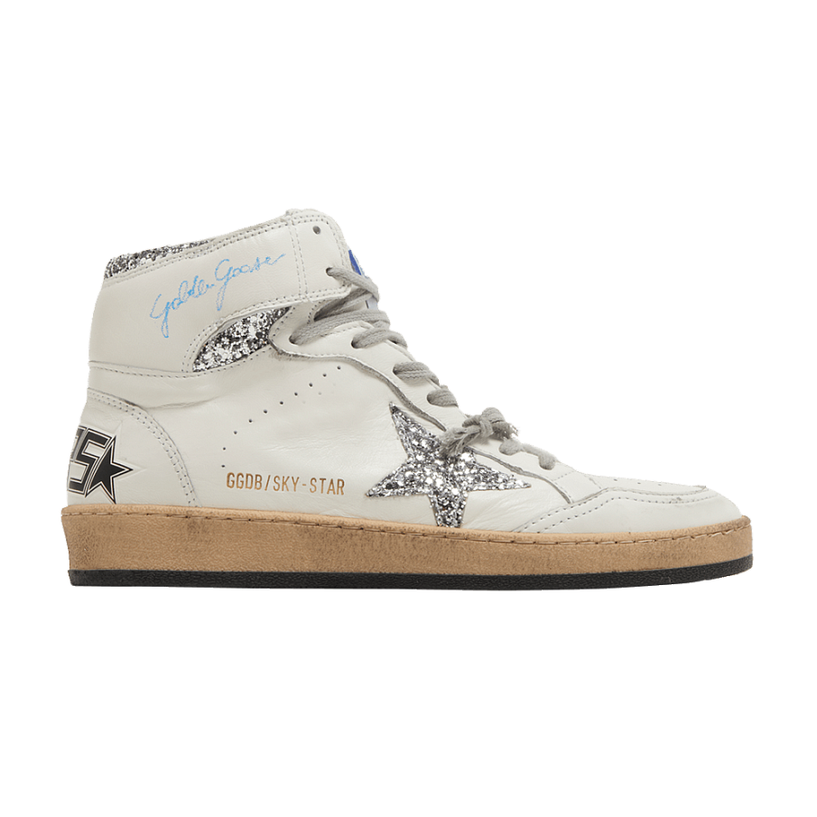 Фото № 1 с приближением к товару «‎Golden Goose Women's Sky Star White Silver Glitter»