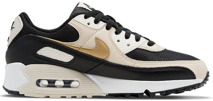 Фото № 1 с приближением к товару «‎Nike Air Max 90 Black Metallic Gold Summit White »