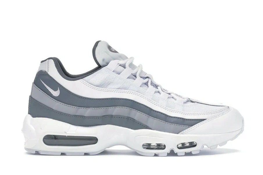 Фото № 1 с приближением к товару «‎Nike Air Max 95 White Cool Grey Wolf Grey»