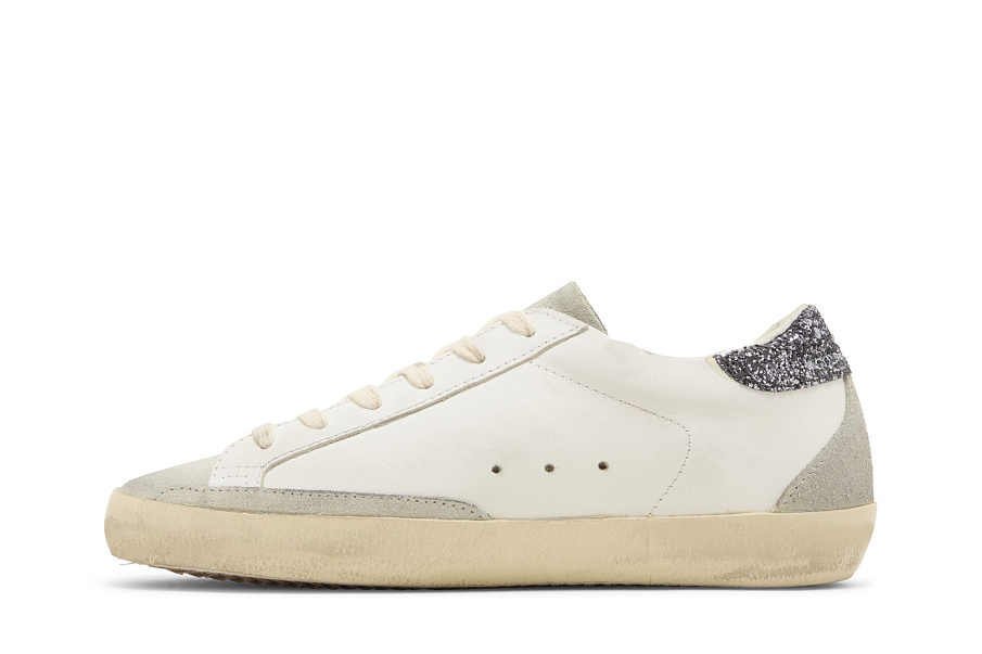 Фото № 4 с приближением к товару «‎Golden Goose Women's Superstar White Grey Glitter»