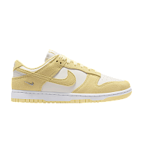 Фото № 1 с приближением к товару «‎Nike Women's Dunk Low Suede Sail White Metallic Silver Soft Yellow»