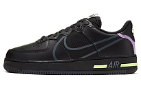 Фото № 1 с приближением к товару «‎Nike Air Force 1 React Skate shoes Black Violet Star Barely Volt»