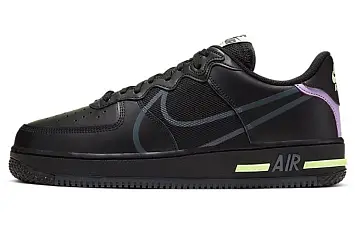 Nike Air Force 1 React Skate shoes Black Violet Star Barely Volt - 1