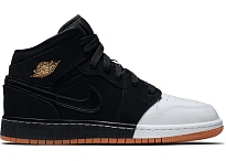 Фото № 1 с приближением к товару «‎Jordan 1 Mid Black White Gold »