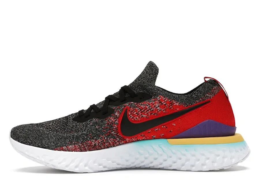 Фото № 3 с приближением к товару «‎Nike Epic React Flyknit 2 Black Hyper Jade University Red»