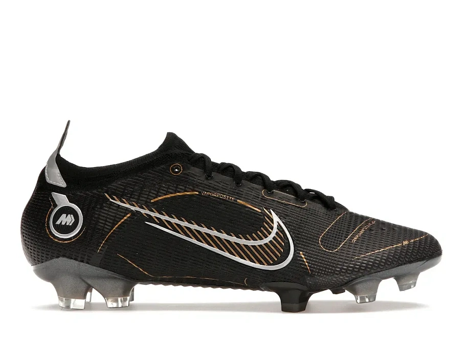 Фото № 1 с приближением к товару «‎Nike Mercurial Vapor 14 Elite FG Black Metallic Silver Cave Stone Metallic Gold»