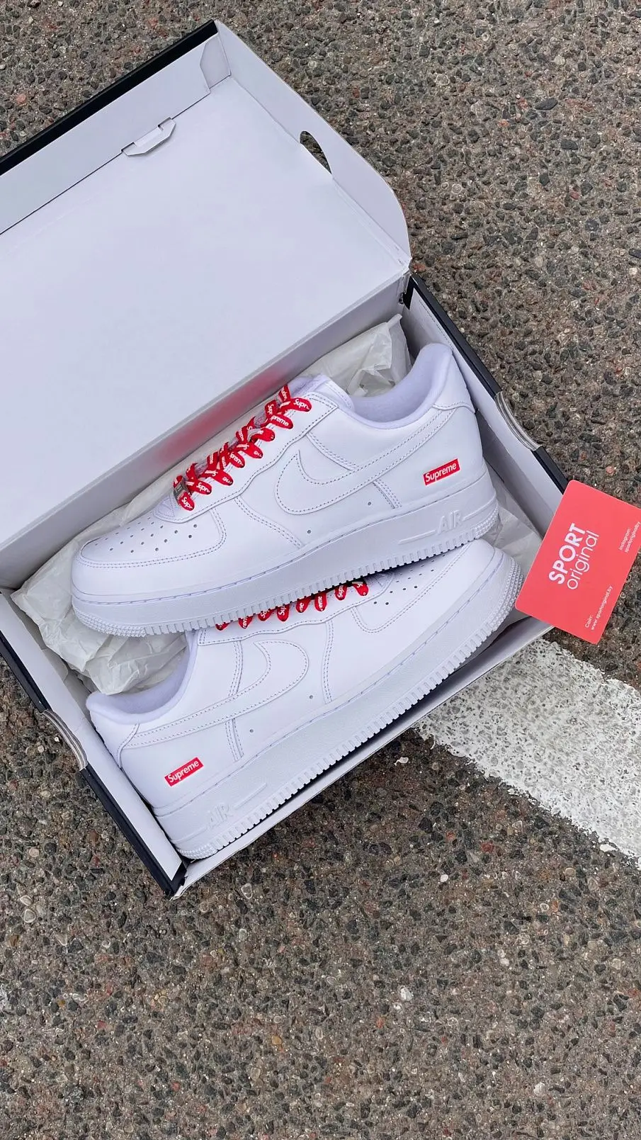 Фото № 2 с приближением к товару «‎Nike AF 1 SUPREME (CU9225-100)»