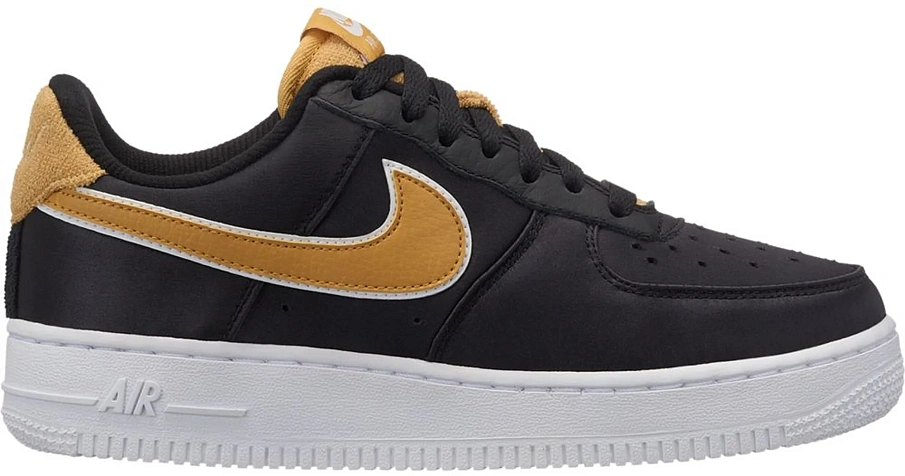 Фото № 1 с приближением к товару «‎Nike Air Force 1 Low Satin Black Wheat Gold »