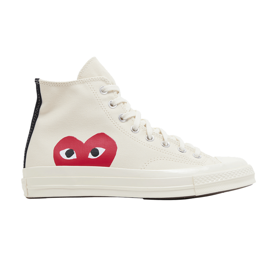 Фото № 1 с приближением к товару «‎Mens Comme des Garçons Play x Converse Chuck 70 High Milk 2023»