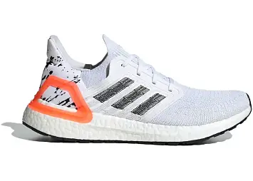 adidas Ultra Boost 20 White Orange Heel Pattern (EG0699)