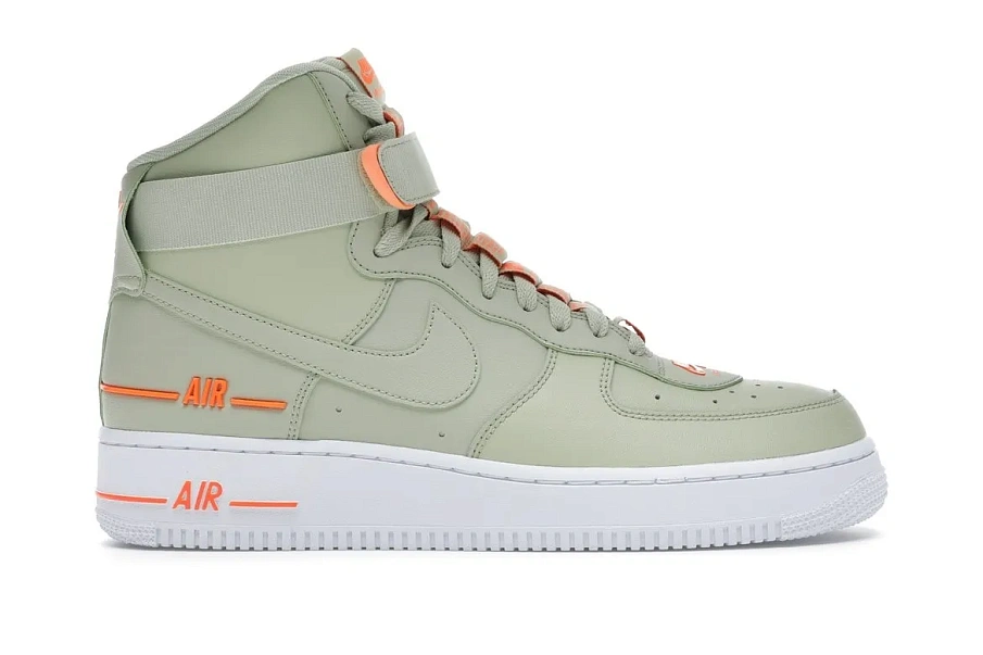 Фото № 1 с приближением к товару «‎Nike Air Force 1 High Dual Air Olive Orange»