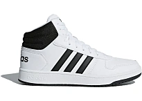 Фото № 1 с приближением к товару «‎adidas Hoops 2.0 Mid White Black»