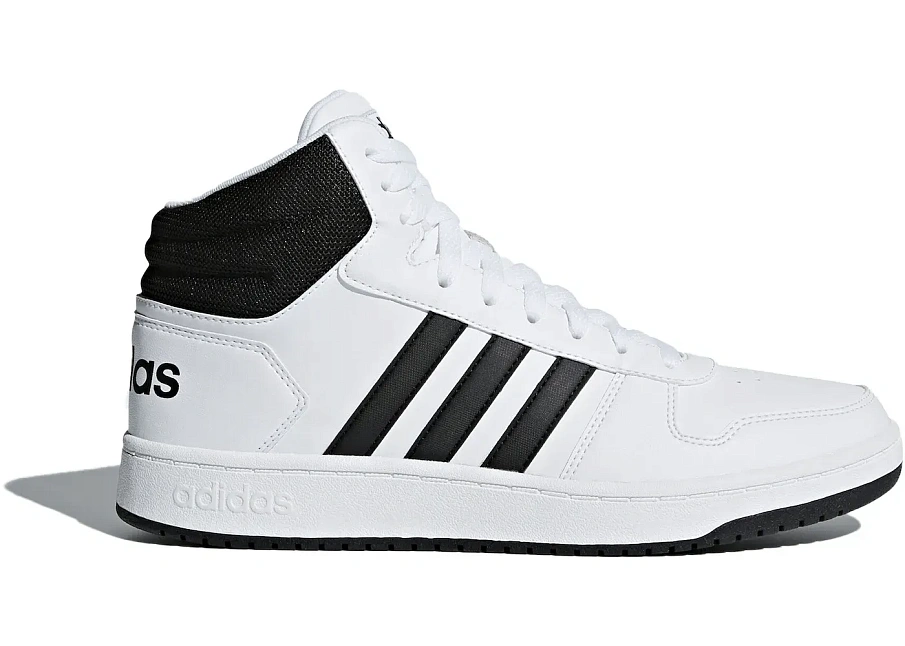Фото № 1 с приближением к товару «‎adidas Hoops 2.0 Mid White Black»