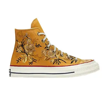 Converse Women's Chuck 70 High Parkway Floral Embroidery - Turmeric Gold - 1