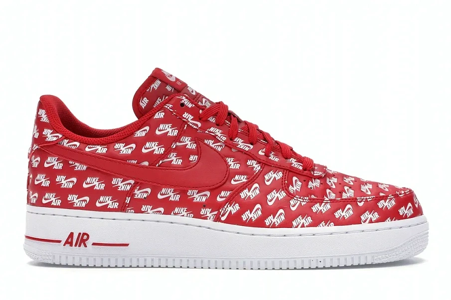 Фото № 1 с приближением к товару «‎Nike Air Force 1 Low All Over Logo Red»