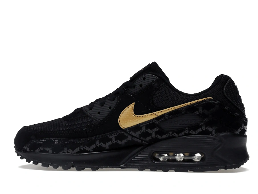 Фото № 5 с приближением к товару «‎Nike Air Max 90 Black Gold Muguard Pattern»