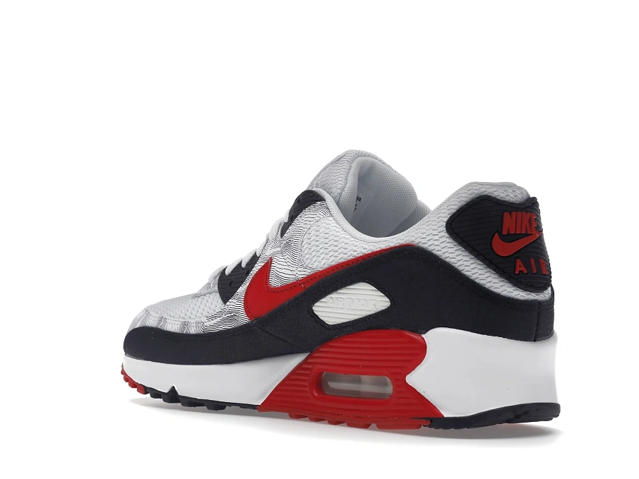 Фото № 6 с приближением к товару «‎Nike Air Max 90 Topography White University Red»