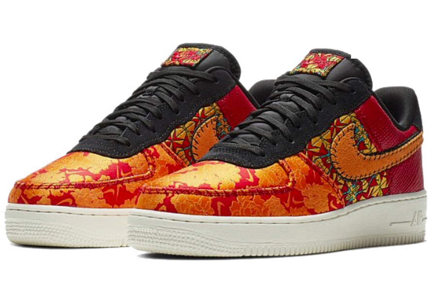 Фото № 3 с приближением к товару «‎Nike Air Force 1 '07 Prm 3 Skate Shoes Gym RedBlack-Canyon Gold-Oran»