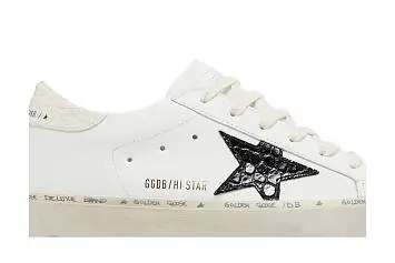 Golden Goose Women's Hi Star White Black Crocodile - 3