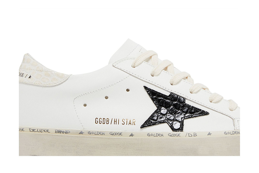 Фото № 3 с приближением к товару «‎Golden Goose Women's Hi Star White Black Crocodile»