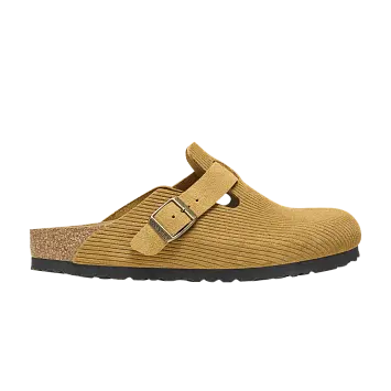 Birkenstock Boston Suede Embossed Corduroy Cork Brown