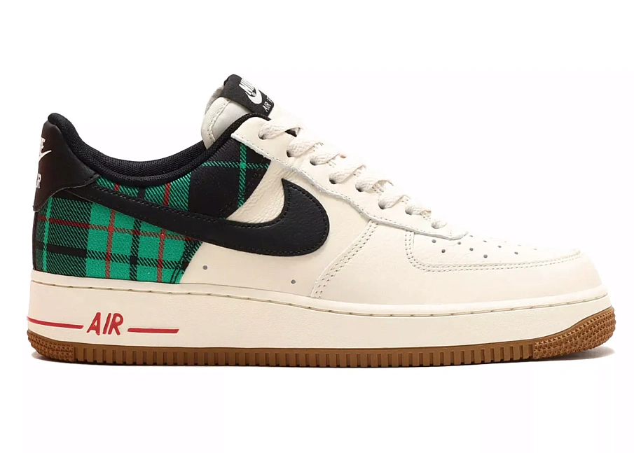 Фото № 1 с приближением к товару «‎Nike Air Force 1 Low 07 LX Plaid Pale Ivory Stadium Green»