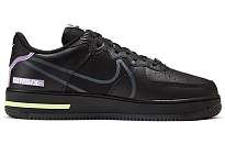 Фото № 2 с приближением к товару «‎Nike Air Force 1 React Skate shoes Black Violet Star Barely Volt»