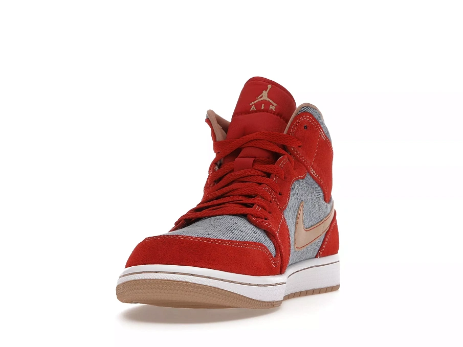 Фото № 4 с приближением к товару «‎Jordan 1 Mid Denim Red»