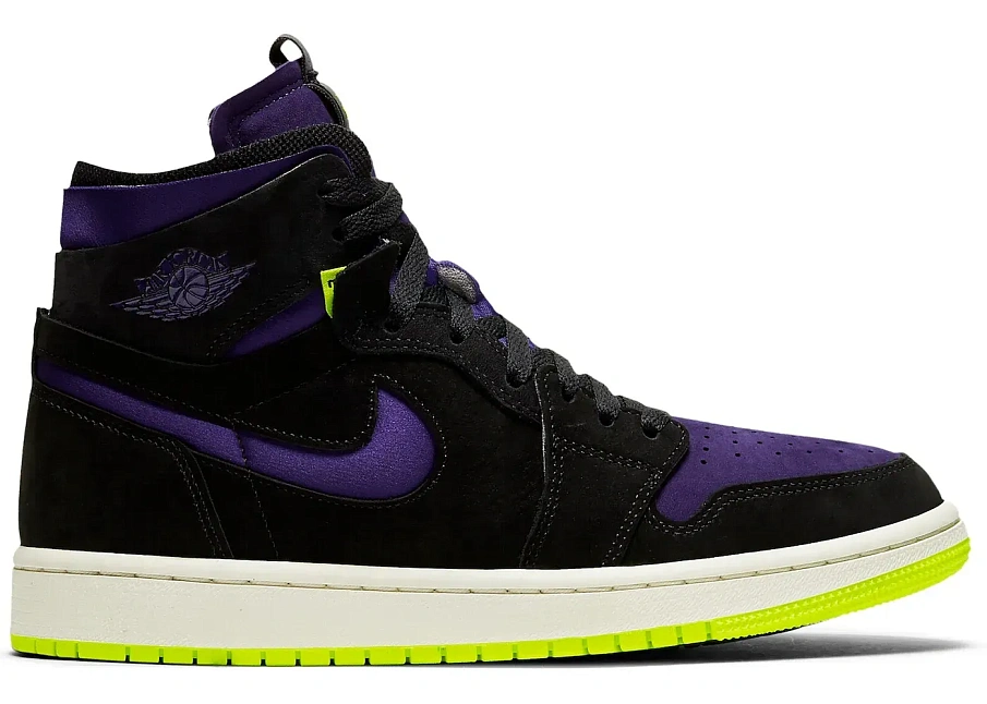 Фото № 1 с приближением к товару «‎Jordan 1 High Zoom Air CMFT Black Court Purple Lemon Venom »