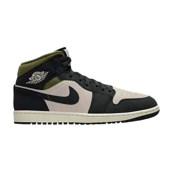 Air Jordan 1 Mid Off Noir Medium Olive - 1