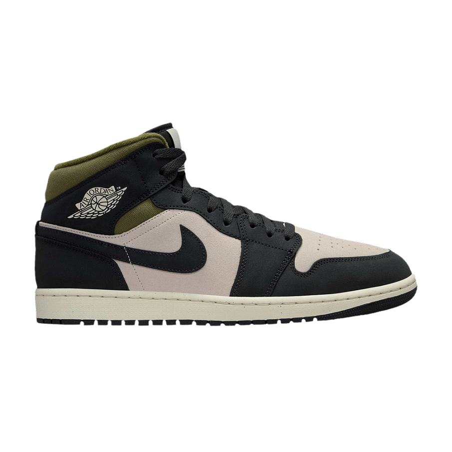 Фото № 1 с приближением к товару «‎Air Jordan 1 Mid Off Noir Medium Olive»