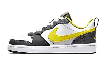 Nike Court Borough Low 2 SE (GS) Low-Top Skate shoes GrayWhiteYellow (DO6688-100) - 1