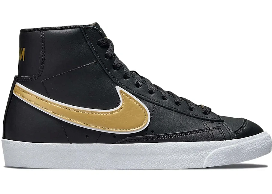 Фото № 1 с приближением к товару «‎Nike Blazer Mid 77 Essential Black Metallic Gold »