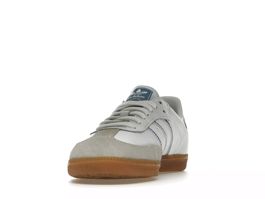 Фото № 3 с приближением к товару «‎adidas Samba Leather Cloud White Lucid Blue»