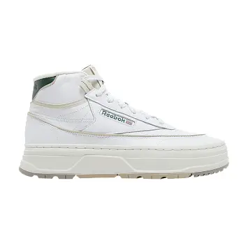 Reebok Women's Club C Geo Mid White Dark Green - 1